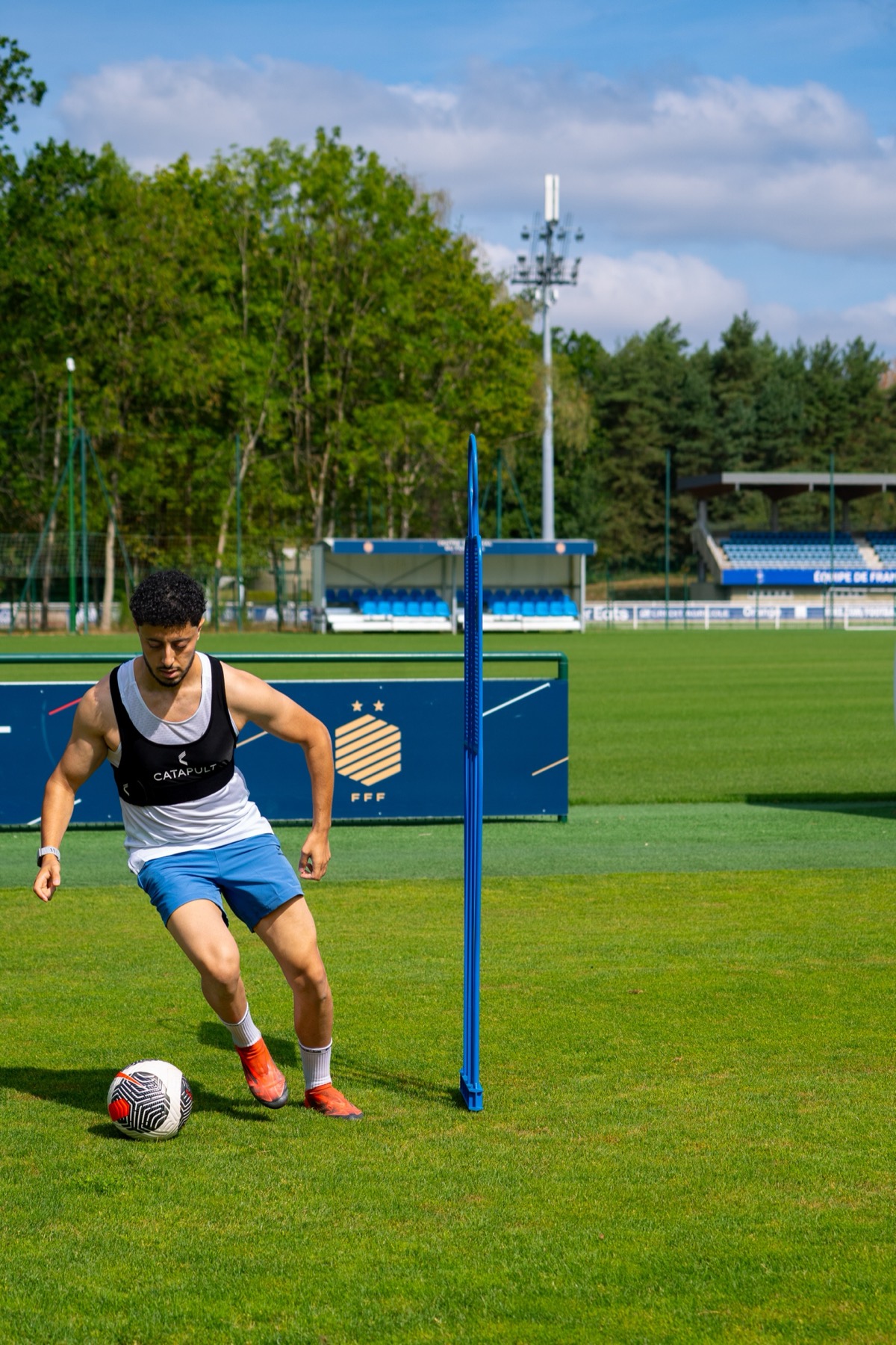 Adel Beggah in a cone drill, summer training 2026